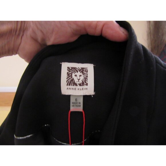 New w Tags, Anne Klein Cascade Open Black Long Jacket Size 6 - Picture 7 of 7